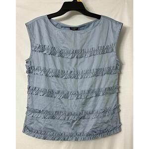 NWT Talbots Womens Light Blue Casual Sleeveless Cotton Top‎ Blouse Shirt Size 8
